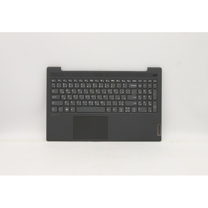 Lenovo 5CB0X56326 Palmrest Top Case con tastiera, Arabo, Grigio grafite, Senza retroilluminazione, Lettore di impronte digitali,