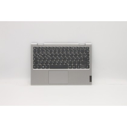 Lenovo 5CB0X56503 Palmrest Top Case con tastiera, Tedesco, Grigio platino, Senza_retroilluminazione, Senza_lettore di impronte d