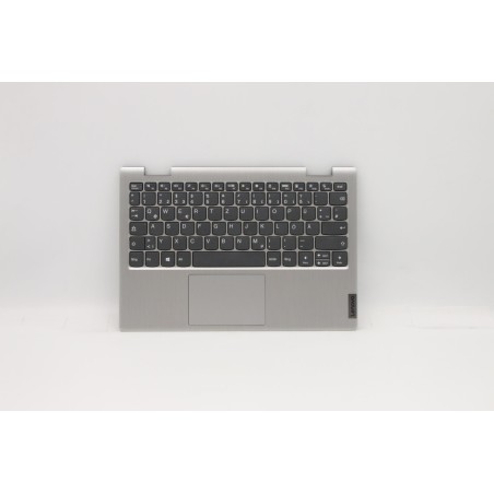 Lenovo 5CB0X56503 Palmrest Top Case con tastiera, Tedesco, Grigio platino, Senza_retroilluminazione, Senza_lettore di impronte d