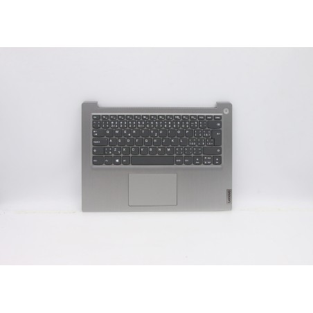Lenovo 5CB0X56609 Palmrest Top Case con tastiera, Ceco/Slovacco, Grigio platino, Senza lettore di impronte digitali, UK