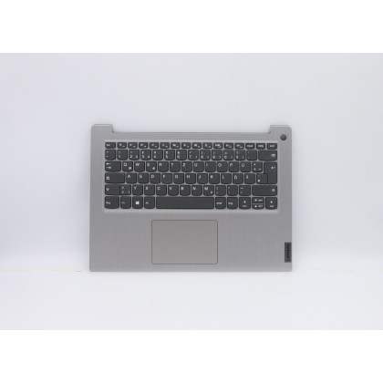Lenovo 5CB0X56627 Palmrest Top Case con tastiera, Tedesco, Grigio platino, Senza_retroilluminazione, Impronta digitale