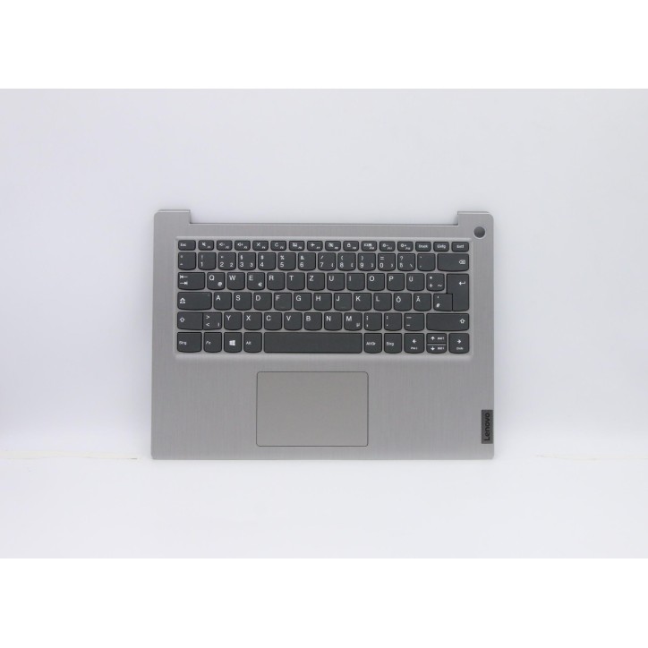Lenovo 5CB0X56627 Palmrest Top Case con tastiera, Tedesco, Grigio platino, Senza_retroilluminazione, Impronta digitale