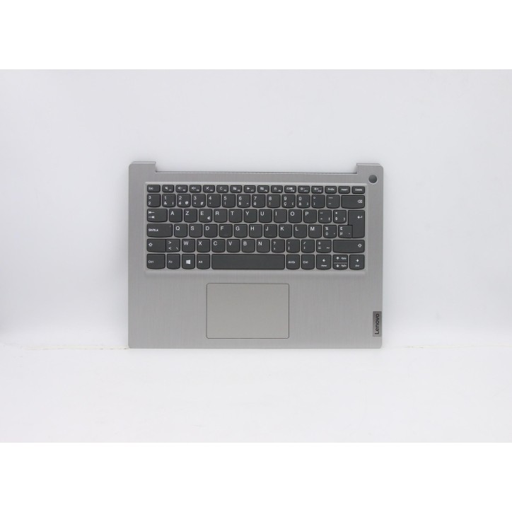Lenovo 5CB0X56634 Palmrest Top Case con tastiera, Belga, Grigio platino, Senza retroilluminazione, Lettore di impronte digitali,