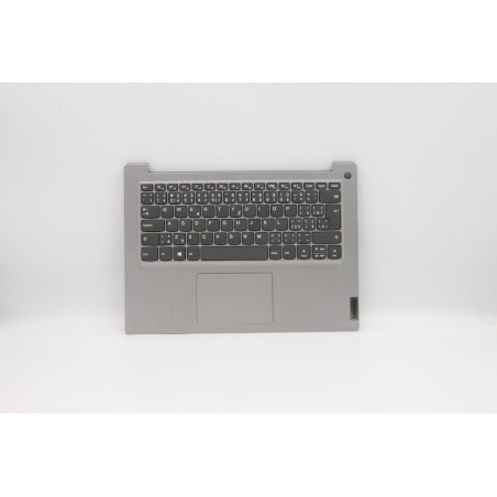 Lenovo 5CB0X56639 Palmrest Top Case con tastiera, Ceco, Grigio platino, Senza retroilluminazione, Lettore di impronte digitali, 