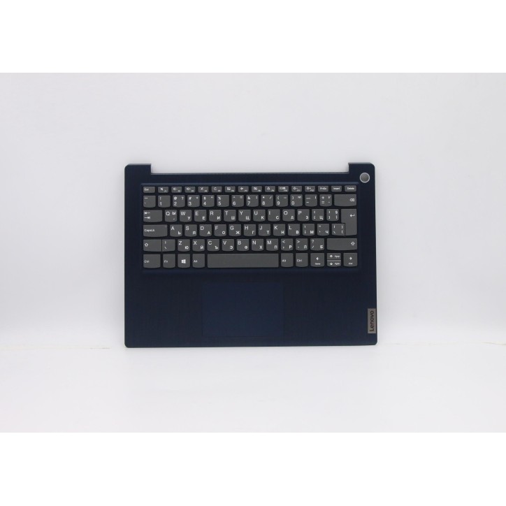 Lenovo 5CB0X56700 Palmrest Top Case con tastiera, Bulgaro, blu scuro, Senza retroilluminazione, Lettore di impronte digitali, UK