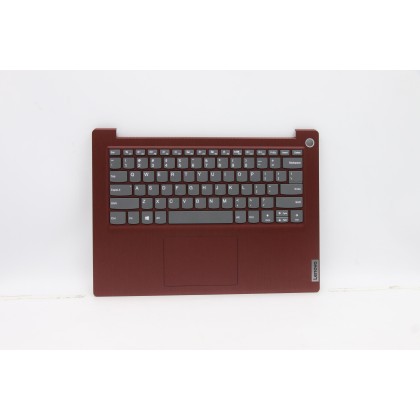 Lenovo 5CB0X56734 Palmrest Top Case con tastiera, Inglese (Stati Uniti), Rosso corallo, Senza_retroilluminazione, Impronta digit