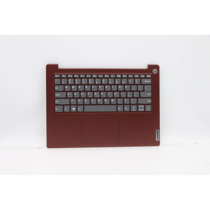 Lenovo 5CB0X56734 Palmrest Top Case con tastiera, Inglese (Stati Uniti), Rosso corallo, Senza_retroilluminazione, Impronta digit