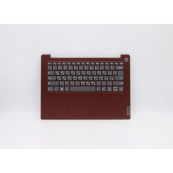 Lenovo 5CB0X56748 Palmrest Top Case con tastiera, Arabo, Rosso corallo, Senza retroilluminazione, Lettore di impronte digitali, 