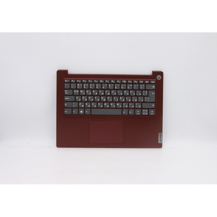 Lenovo 5CB0X56760 Palmrest Top Case con tastiera, Bulgaro, Rosso corallo, Senza retroilluminazione, Lettore di impronte digitali
