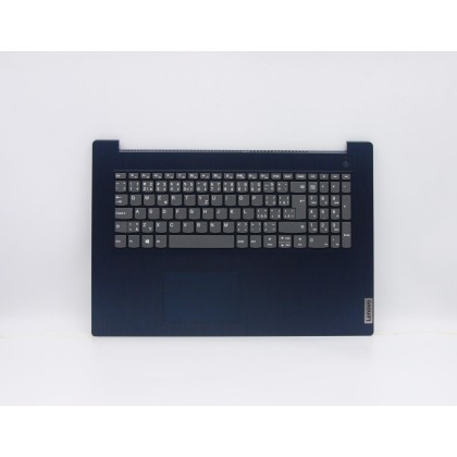 Lenovo 5CB0X56800 Palmrest Top Case con tastiera, Ceco/Slovacco, blu scuro, Senza lettore di impronte digitali, UK