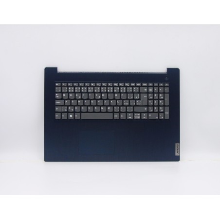 Lenovo 5CB0X56800 Palmrest Top Case con tastiera, Ceco/Slovacco, blu scuro, Senza lettore di impronte digitali, UK