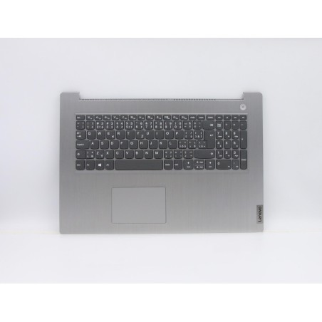 Lenovo 5CB0X56860 Palmrest Top Case con tastiera, Ceco, Grigio platino, Senza retroilluminazione, Senza lettore di impronte digi