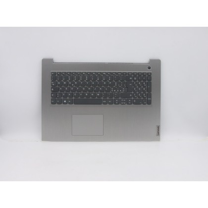 Lenovo 5CB0X56867 Palmrest Top Case con tastiera, Italiano, Grigio platino, Lettore di impronte digitali