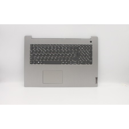 Lenovo 5CB0X56885 Palmrest Top Case con tastiera, Belga, Grigio platino, Senza retroilluminazione, Lettore di impronte digitali,