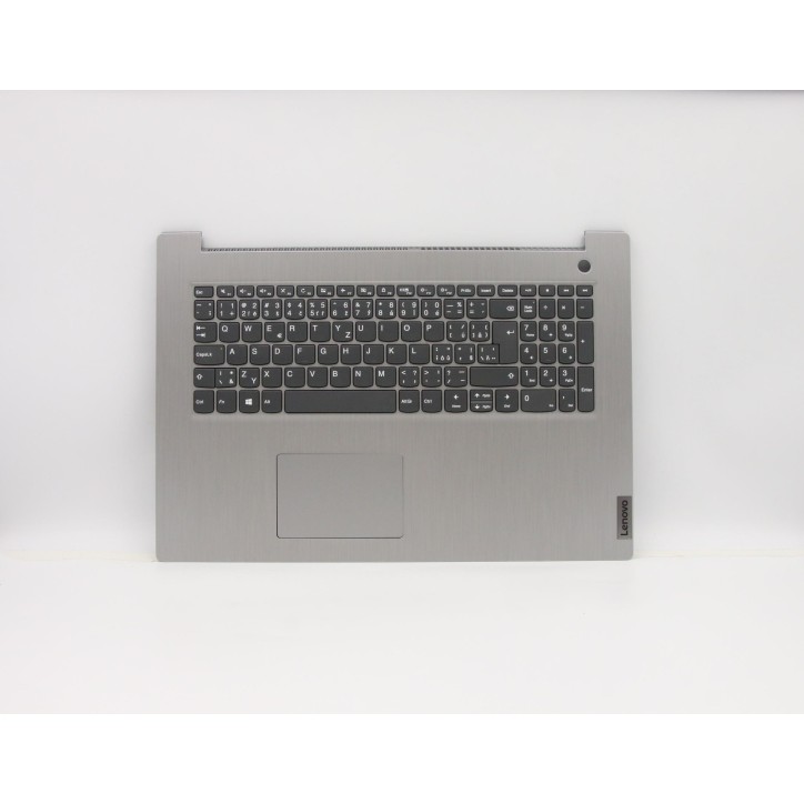 Lenovo 5CB0X56890 Palmrest Top Case con tastiera, Ceco, Grigio platino, Senza retroilluminazione, Lettore di impronte digitali, 