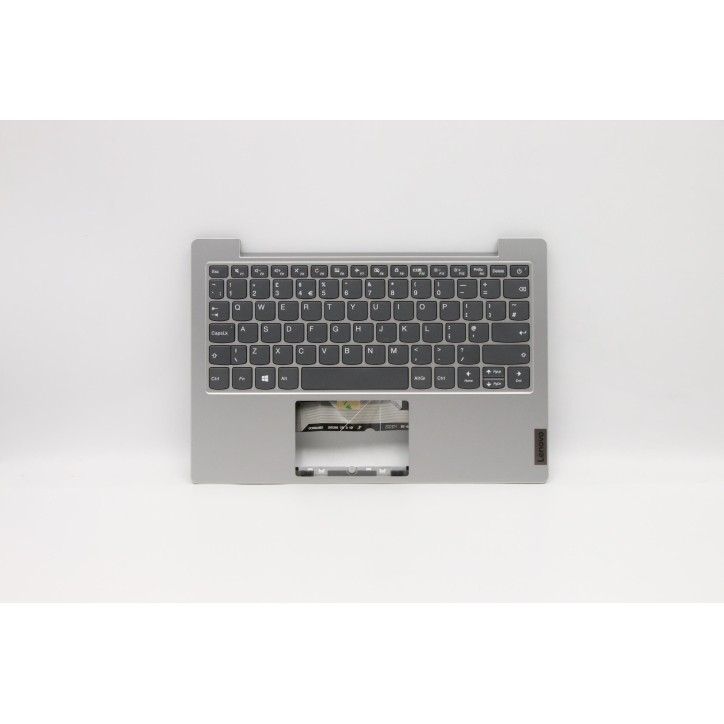 Lenovo 5CB0X56900 Palmrest Top Case con tastiera, Inglese Regno Unito, Grigio platino, Senza_retroilluminazione