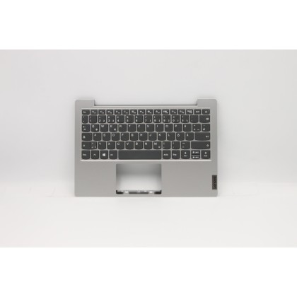 Lenovo 5CB0X56912 Palmrest Top Case con tastiera, Tedesco, Grigio platino, Senza_retroilluminazione