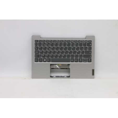 Lenovo 5CB0X56917 Palmrest Top Case con tastiera, Belga, Grigio platino, Senza retroilluminazione, UK