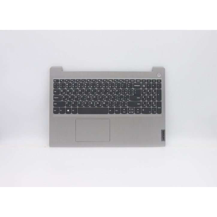 Lenovo 5CB0X57490 Palmrest Top Case con tastiera, Arabo, Grigio platino, Senza retroilluminazione, Senza lettore di impronte dig