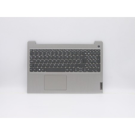 Lenovo 5CB0X57507 Palmrest Top Case con tastiera, Inglese Regno Unito, Grigio platino, Senza_retroilluminazione, Impronta digita