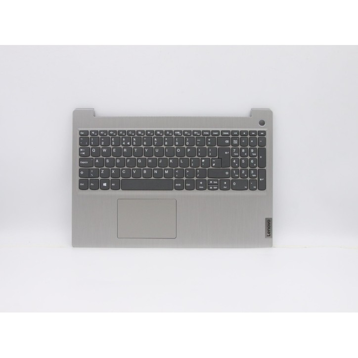 Lenovo 5CB0X57507 Palmrest Top Case con tastiera, Inglese Regno Unito, Grigio platino, Senza_retroilluminazione, Impronta digita