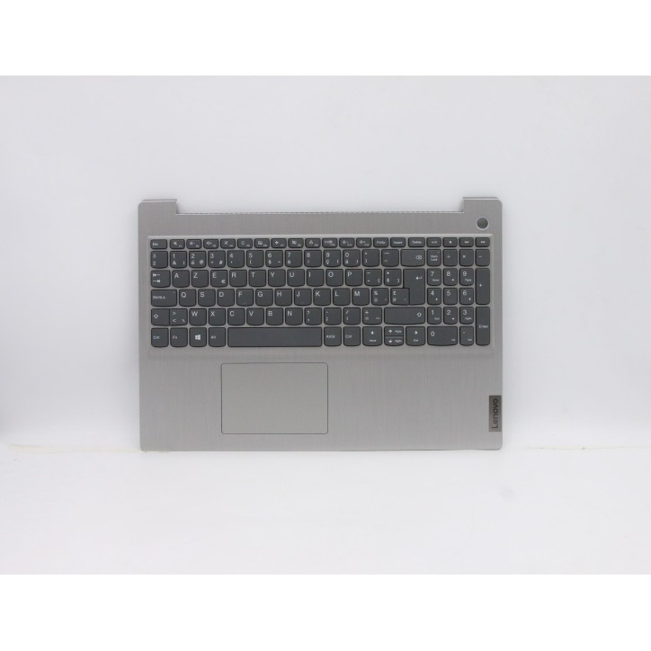 Lenovo 5CB0X57526 Palmrest Top Case con tastiera, Belga, Grigio platino, Senza retroilluminazione, Lettore di impronte digitali,