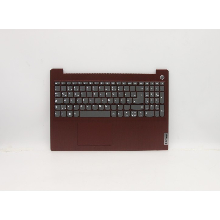 Lenovo 5CB0X57639 Palmrest Top Case con tastiera, Tedesco, Rosso corallo, Senza_retroilluminazione, Impronta digitale