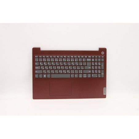 Lenovo 5CB0X57640 Palmrest Top Case con tastiera, Arabo, Rosso corallo, Senza retroilluminazione, Lettore di impronte digitali, 