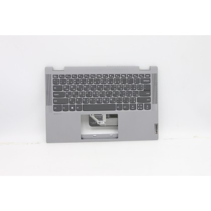 Lenovo 5CB0Y85346 Palmrest Top Case con tastiera, Arabo, Grigio platino, Senza retroilluminazione, Senza lettore di impronte dig