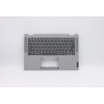 Lenovo 5CB0Y85353 Palmrest Top Case con tastiera, Belga, Grigio platino, Senza retroilluminazione, Senza lettore di impronte dig