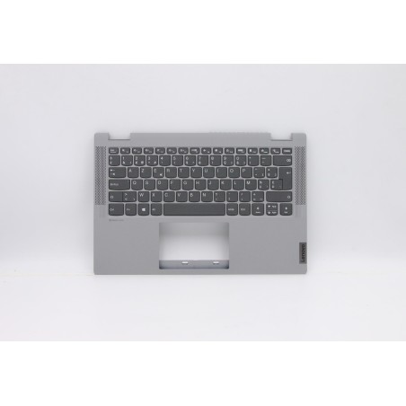 Lenovo 5CB0Y85353 Palmrest Top Case con tastiera, Belga, Grigio platino, Senza retroilluminazione, Senza lettore di impronte dig