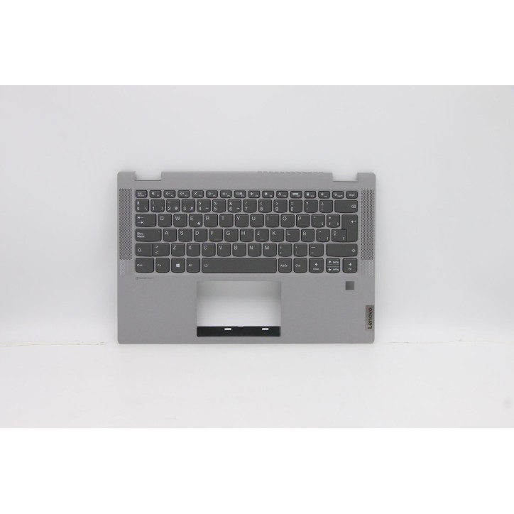 Lenovo 5CB0Y85367 Palmrest Top Case con tastiera, Spagnolo, Grigio platino, Retroilluminazione, Impronta digitale