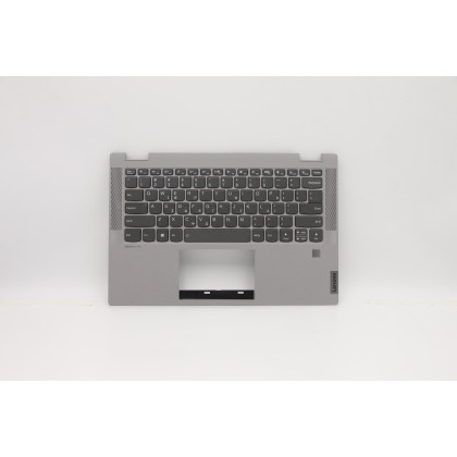Lenovo 5CB0Y85381 Palmrest Top Case con tastiera, Greco, Grigio platino, Retroilluminazione, Impronta digitale
