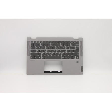 Lenovo 5CB0Y85381 Palmrest Top Case con tastiera, Greco, Grigio platino, Retroilluminazione, Impronta digitale