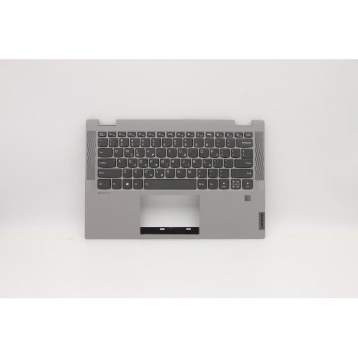 Lenovo 5CB0Y85381 Palmrest Top Case con tastiera, Greco, Grigio platino, Retroilluminazione, Impronta digitale
