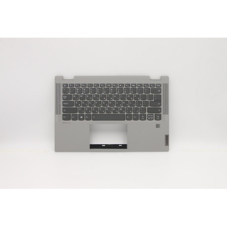 Lenovo 5CB0Y85382 Palmrest Top Case con tastiera, Ebraico, Grigio platino, Retroilluminazione, Impronta digitale