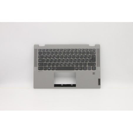 Lenovo 5CB0Y85387 Palmrest Top Case con tastiera, Sloveno, Grigio platino, Retroilluminazione, Impronta digitale