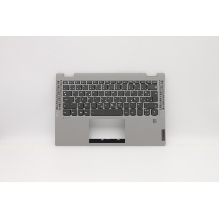 Lenovo 5CB0Y85387 Palmrest Top Case con tastiera, Sloveno, Grigio platino, Retroilluminazione, Impronta digitale
