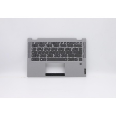 Lenovo 5CB0Y85388 Palmrest Top Case con tastiera, Svizzera, Grigio platino, Retroilluminazione, Impronta digitale
