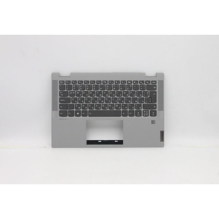 Lenovo 5CB0Y85391 Palmrest Top Case con tastiera, Bulgaro, Grigio platino, Retroilluminazione, Lettore di impronte digitali, UK