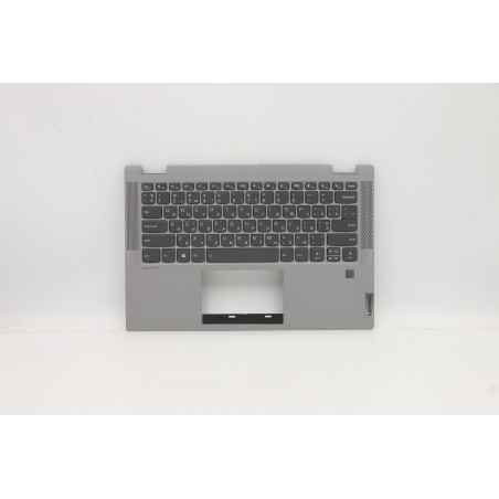 Lenovo 5CB0Y85394 Palmrest Top Case con tastiera, Ucraina, Grigio platino, Retroilluminazione, Impronta digitale