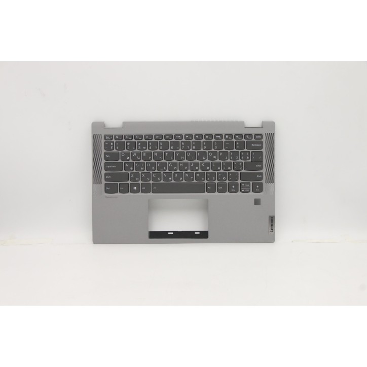 Lenovo 5CB0Y85394 Palmrest Top Case con tastiera, Ucraina, Grigio platino, Retroilluminazione, Impronta digitale