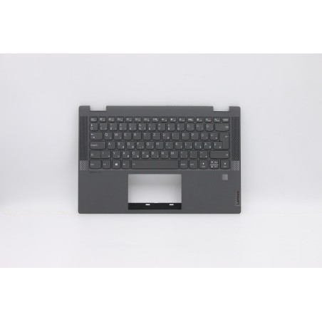 Lenovo 5CB0Y85509 Palmrest Top Case con tastiera, Ungherese, Grigio, Retroilluminazione, Impronta digitale