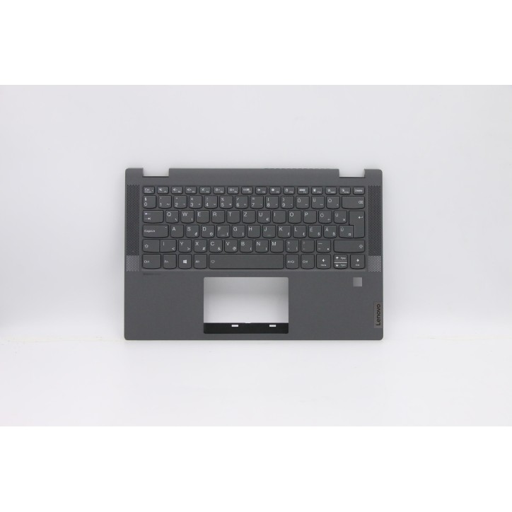 Lenovo 5CB0Y85509 Palmrest Top Case con tastiera, Ungherese, Grigio, Retroilluminazione, Impronta digitale