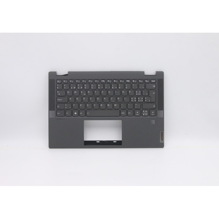 Lenovo 5CB0Y85514 Palmrest Top Case con tastiera, Svizzera, Grigio, Retroilluminazione, Impronta digitale