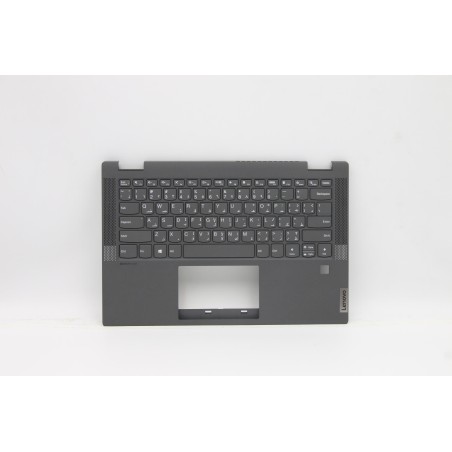 Lenovo 5CB0Y85535 Palmrest Top Case con tastiera, Arabo, grigio, Senza retroilluminazione, Lettore di impronte digitali, US