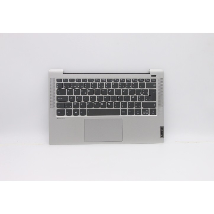 Lenovo 5CB0Y88666 Palmrest Top Case con tastiera, Belga, argento, Retroilluminazione, Lettore di impronte digitali, UK