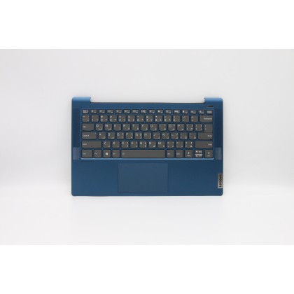 Lenovo 5CB0Y88678 Palmrest Top Case con tastiera, Arabo, Blu, Retroilluminazione, Lettore di impronte digitali, US