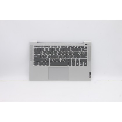 Lenovo 5CB0Y88689 Palmrest Top Case con tastiera, Arabo, argento, Retroilluminazione, Lettore di impronte digitali, US