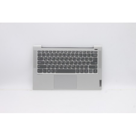 Lenovo 5CB0Y88689 Palmrest Top Case con tastiera, Arabo, argento, Retroilluminazione, Lettore di impronte digitali, US